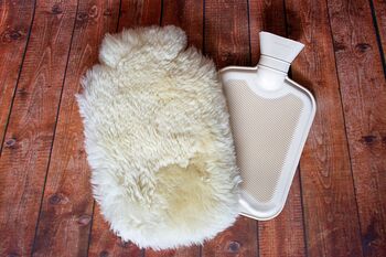 Sheepskin Water Bottle Cover Natural Medical Leather, 3 of 5