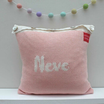 Personalised Knitted Bunny Cushion, 5 of 9