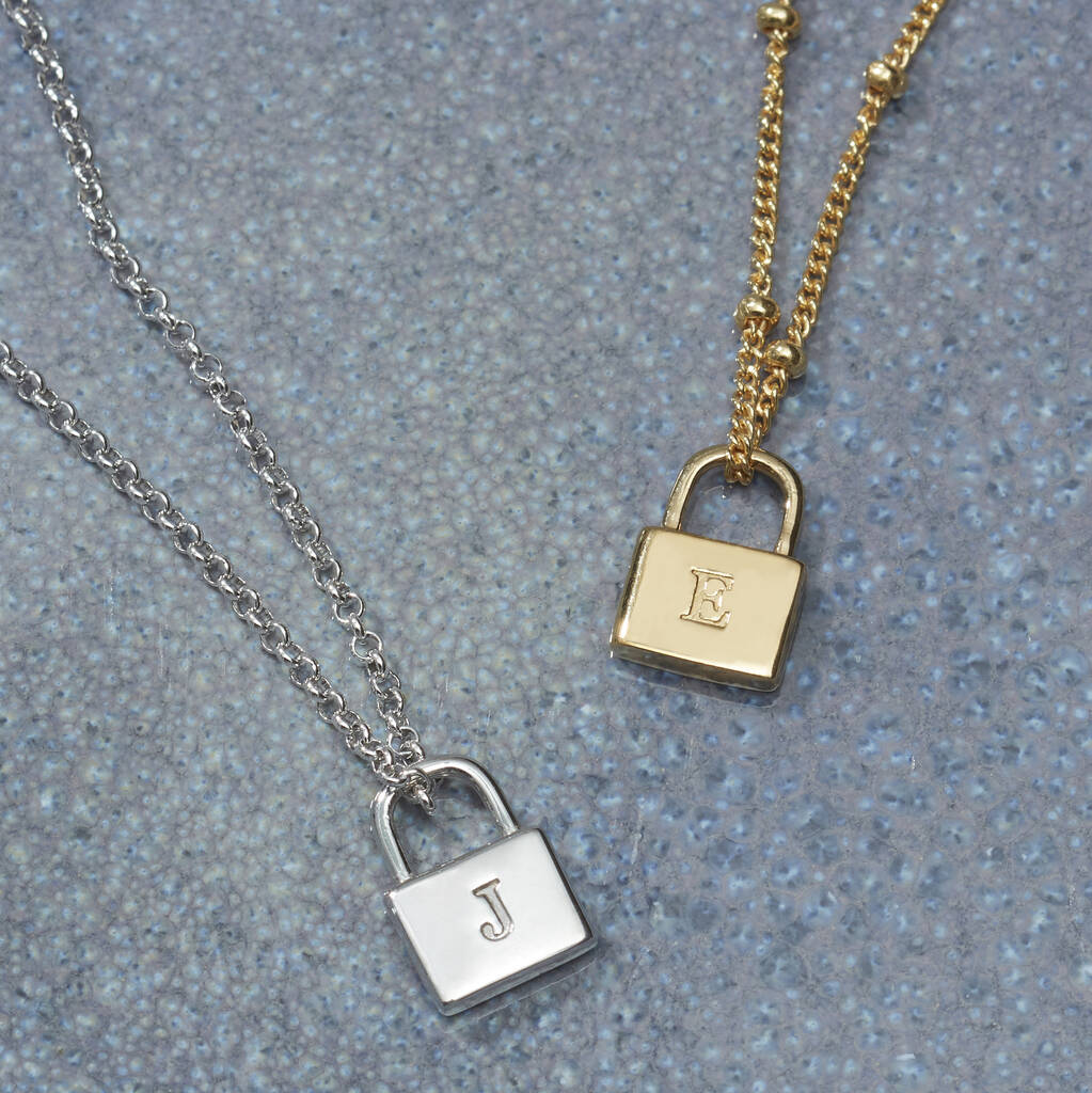 Personalised Padlock Necklace In Silver Or Gold Vermeil, 1 of 8