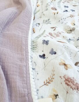 Organic Muslin Floral Baby Blanket, 11 of 12
