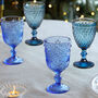 Set Of Four Midnight Blue Wine Goblets, thumbnail 1 of 5