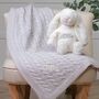 Personalised Blanket And Bashful Bunny In Grey/Cream, thumbnail 1 of 7