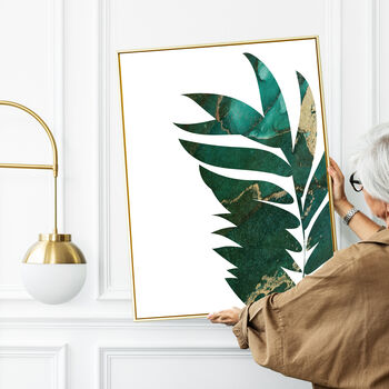 Custom Colour Tropical Leaf Personalised Wall Art Print, 3 of 7