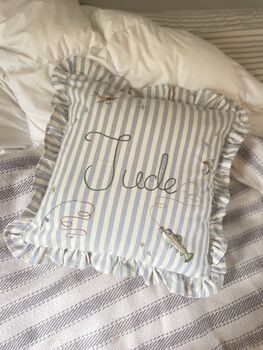 Space Themed Hand Embroidered Childrens Cushion, 6 of 7