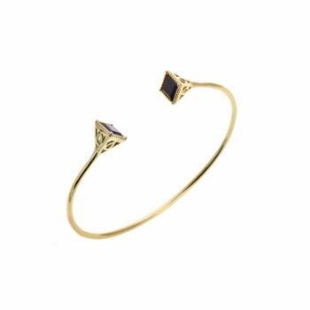 Sapphire 18k Gold Plated Square Bangle, 3 of 5