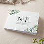 Watercolour Eucalyptus Personalised Initials Wedding Guest Book, thumbnail 2 of 3