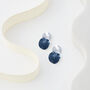 Hammered Textured Two Tone Blue Double Disc Earrings, thumbnail 3 of 3