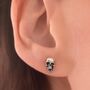 Sterling Silver Skull Stud Earrings, thumbnail 6 of 6
