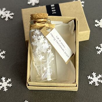 Miniature Bottle Of Snow Personalised Christmas Gift, 3 of 7