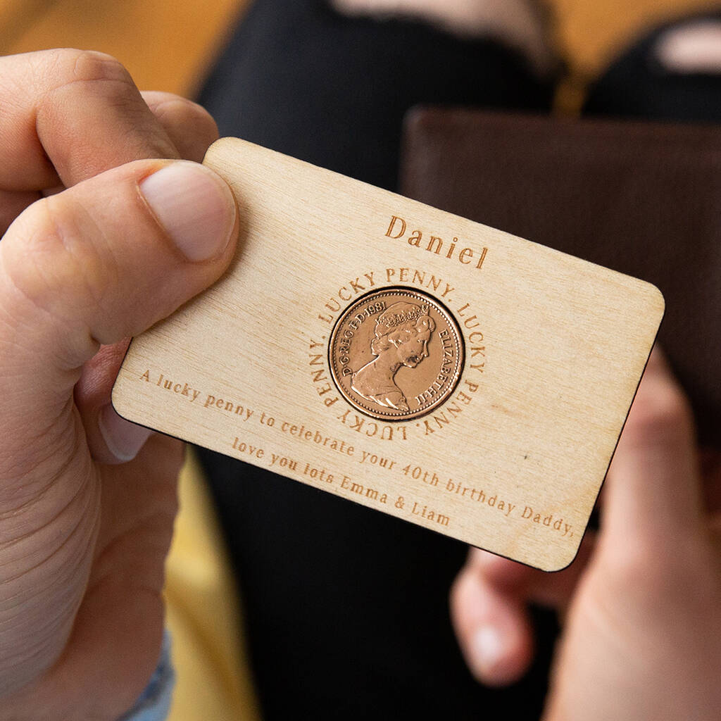 Image of 40th Birthday 1980 Penny Personalised Wallet Card