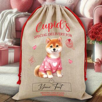 Personalised Dog Valentine Love Heart Sack, 4 of 12