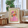 Flowers In Vase Art Print Peach, thumbnail 2 of 5