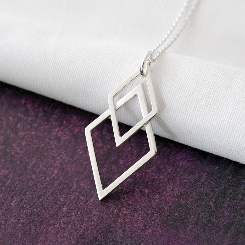 Geometric Diamond Shaped Necklace, 1 of 10