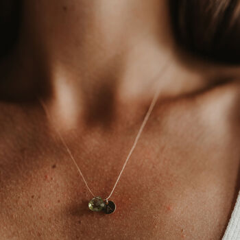 August Peridot Fine Cord Birthstone Necklace, 4 of 6
