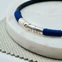 Personalised Sterling Silver, Leather And Silk Bracelet, thumbnail 2 of 8