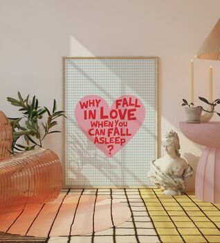 Fall Asleep Bedroom Quote Print, 2 of 4