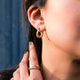 Small Huggie Hoop Textured Sterling Silver Earrings, thumbnail 6 of 10