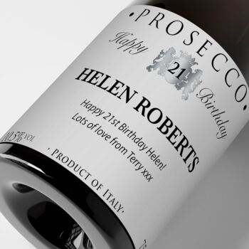 Personalised Birthday Prosecco Bottle With Any Name, Age And Message, 2 of 4