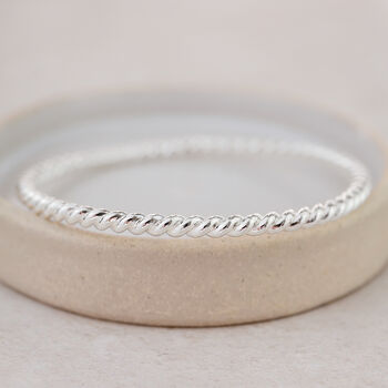 Sterling Silver Chunky Twist Bangle, 2 of 4