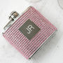 Personalised Monogram Diamante Hip Flask With Funnel, thumbnail 3 of 5