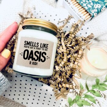 Oasis Gig Ticket Surprise Reveal Candle, 2 of 7