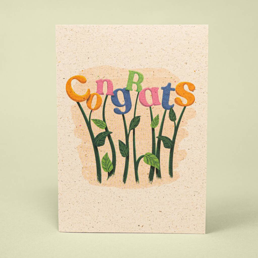 Personalised Congrats Card 50% Grass Clippings By Willsow