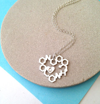 Love Chemistry With Initial Heart Geometric Necklace, 2 of 12