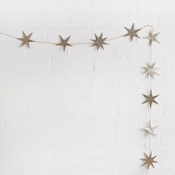 Gold Star Wooden Garland, 3 of 4