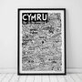 Cymru Landmarks Print, thumbnail 1 of 10