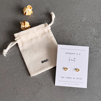 Friendship Knot Heart Sterling Silver Earrings, 10 of 12