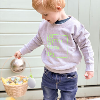 'The Greatest Egg Hunter' Children's Jumper Sweatshirt, 3 of 9