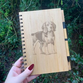 Personalised Beagle Dog Engraved Notebook, 2 of 3