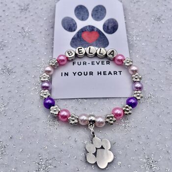 Personalised Pet Memorial Bracelet Custom Name Keepsake Gift, 6 of 6