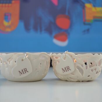 Mr And Mr Candle Holder Wedding Gift, 4 of 8