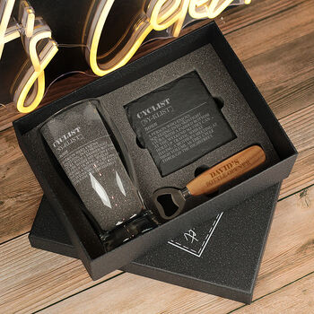 Cyclist Dictionary Definition Pint Glass And Gift Set, 4 of 6