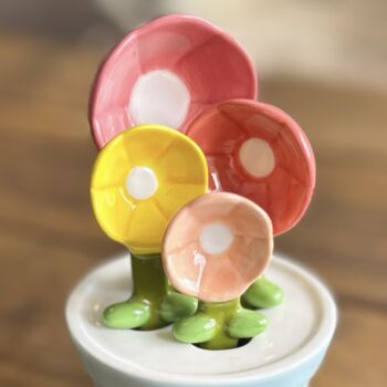 Ceramic Pot With Flower Measuring Spoons, 3 of 6