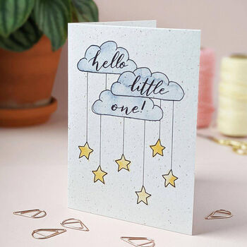 Hello Little One Personalised New Baby Card, 3 of 3