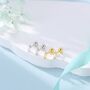 Sterling Silver Tiny Marquise Cz Screw Back Earrings, thumbnail 4 of 12