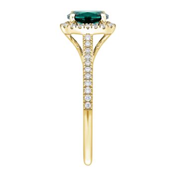 Rosalind Created Emerald And Lab Grown Diamond Ring, 6 of 12