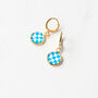 Sky Blue Checkered Earrings, thumbnail 6 of 7