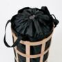 Natural Oak Laundry Basket Black Bag, thumbnail 3 of 4
