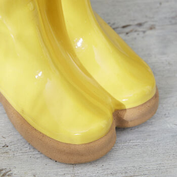 Personalised Large Yellow Welly Boot Planter, 6 of 11