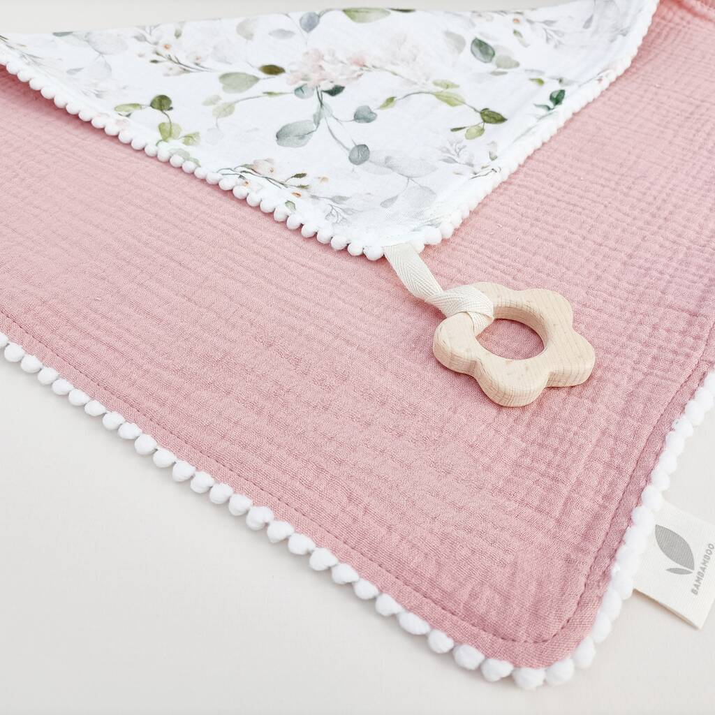 Organic Baby Comforter And Wooden Teether, 1 of 9