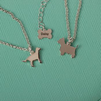 Personalised Silver Chihuahua Silhouette Chain Bracelet, 3 of 7