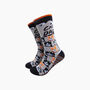 Cat Dad Combed Cotton Novelty Socks In Grey/Black, thumbnail 1 of 4