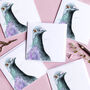 Inky Pigeon Blank Greeting Card, thumbnail 4 of 4
