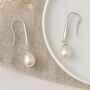 Sterling Silver White Pearl Drop Earrings, thumbnail 1 of 3