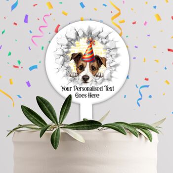 Personalised Jack Russell Terrier Birthday Break Through Dog, 4 of 8