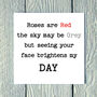 Roses Are Red The Sky Is Grey Greetings Card, thumbnail 1 of 2