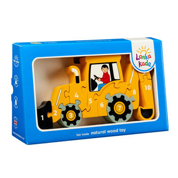 Children's Educational Yellow Digger Jigsaw Puzzle, 4 of 4